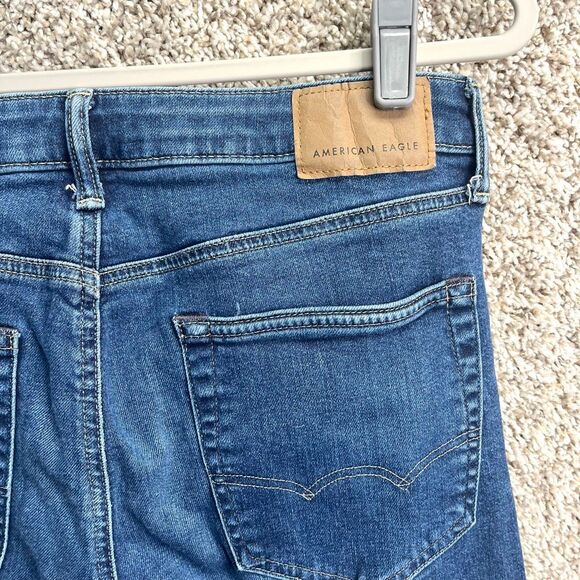 American Eagle Jeans Men’s 31x32 AirFlex+ Slim Straight Blue Denim - Picture 6 of 8